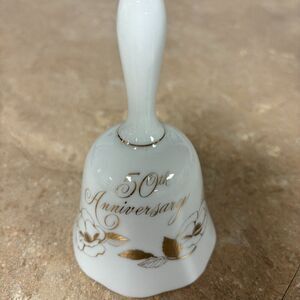 VTG Georgian Fine China 50th Anniversary Porcelain Bell George Good